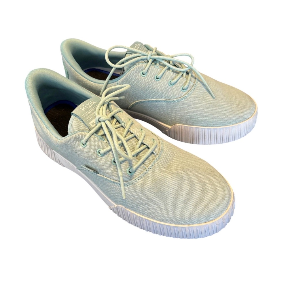 Kizik Madison Sneakers Women 8 Light Blue Hands-Free Slip-On Platform Canvas